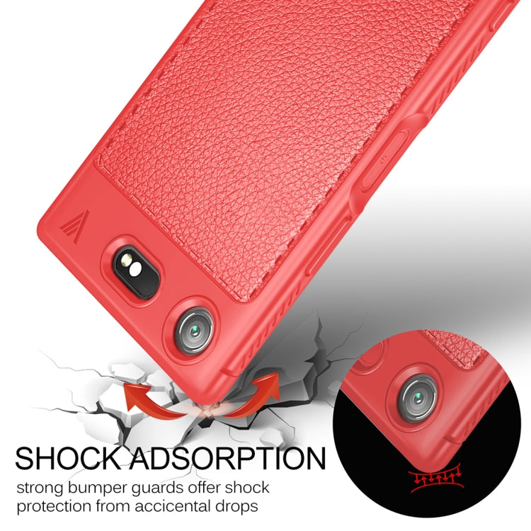 Lenuo for Sony Xperia XZ1 Litchi Texture Full Coverage PU Leather + TPU Protective Back Cover Soft Case