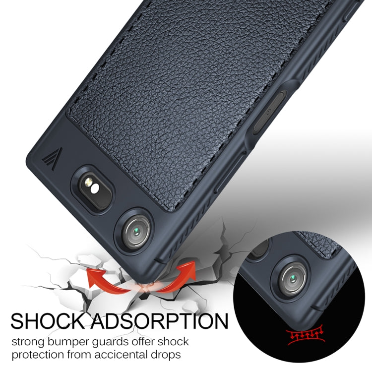 Lenuo for Sony Xperia XZ1 Compact Litchi Texture Full Coverage PU Leather + TPU Protective Back Cover Soft Case