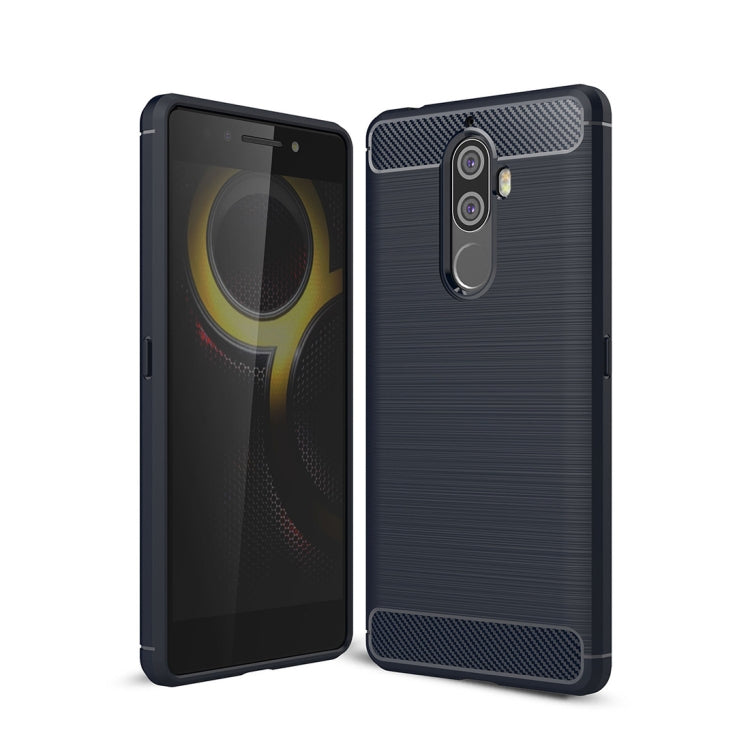 For Lenovo K8 Note Brushed Texture Carbon Fiber Shockproof TPU Rugged Armor Protective Case