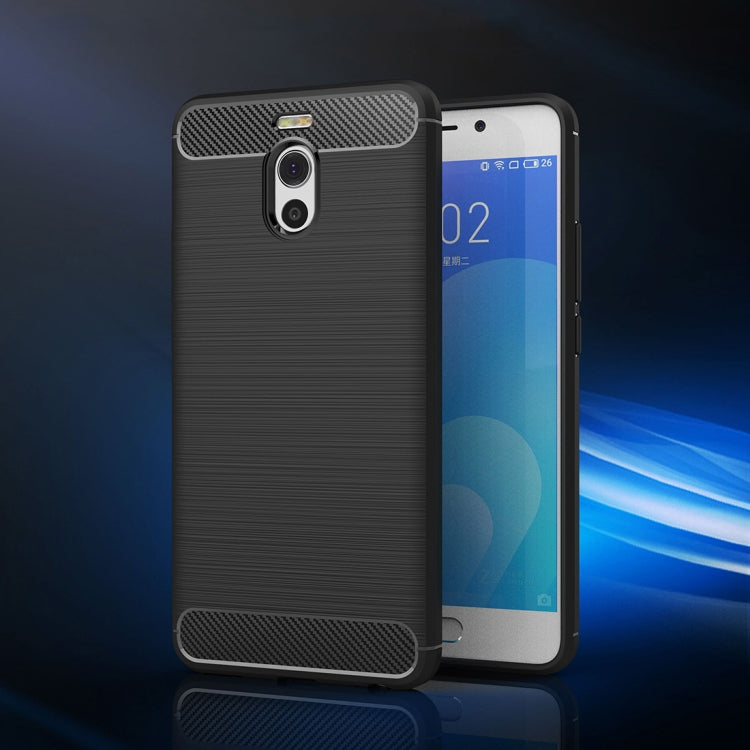 For Meizu  M6 Note Brushed Texture Carbon Fiber Shockproof TPU Rugged Armor Protective Case