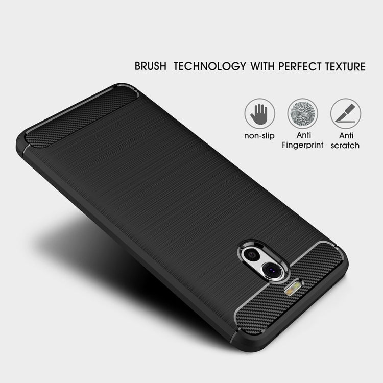 For Meizu  M6 Note Brushed Texture Carbon Fiber Shockproof TPU Rugged Armor Protective Case