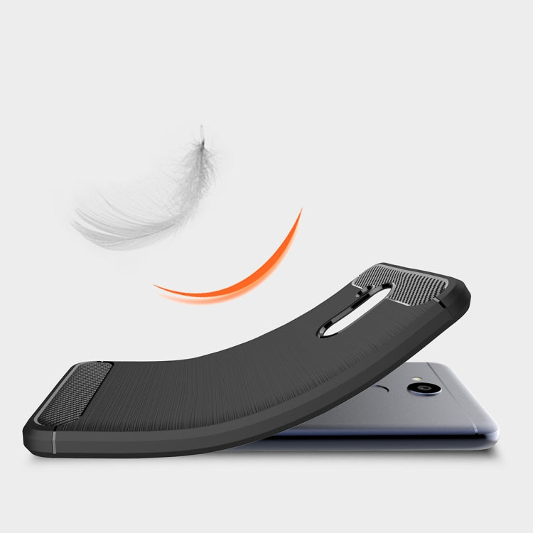 For Huawei Honor V9 Play Brushed Texture Carbon Fiber Shockproof TPU Rugged Armor Protective Case