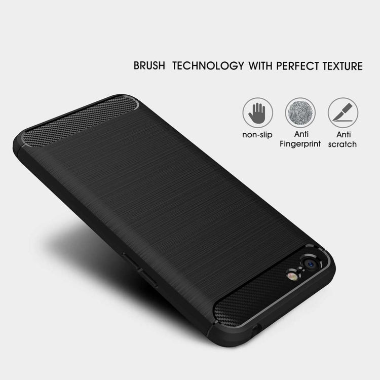 For OPPO A71 Brushed Texture Carbon Fiber Shockproof TPU Rugged Armor Protective Case