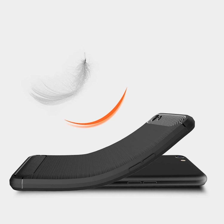 For OPPO A71 Brushed Texture Carbon Fiber Shockproof TPU Rugged Armor Protective Case