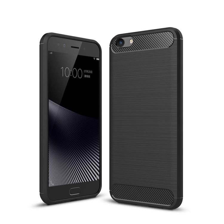 For Vivo Y69 Brushed Texture Carbon Fiber Shockproof TPU Rugged Armor Protective Case
