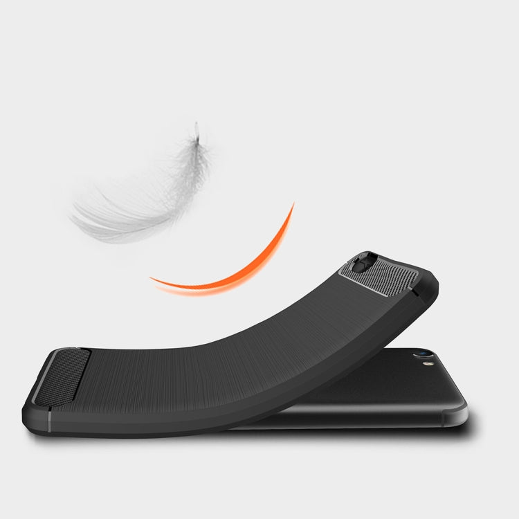 For Vivo Y69 Brushed Texture Carbon Fiber Shockproof TPU Rugged Armor Protective Case