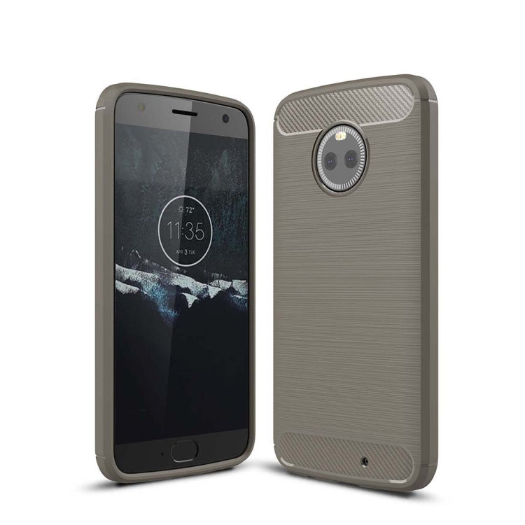For Motorola Moto X4 Brushed Texture Carbon Fiber Shockproof TPU Rugged Armor Protective Case
