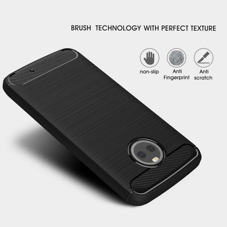 For Motorola Moto X4 Brushed Texture Carbon Fiber Shockproof TPU Rugged Armor Protective Case