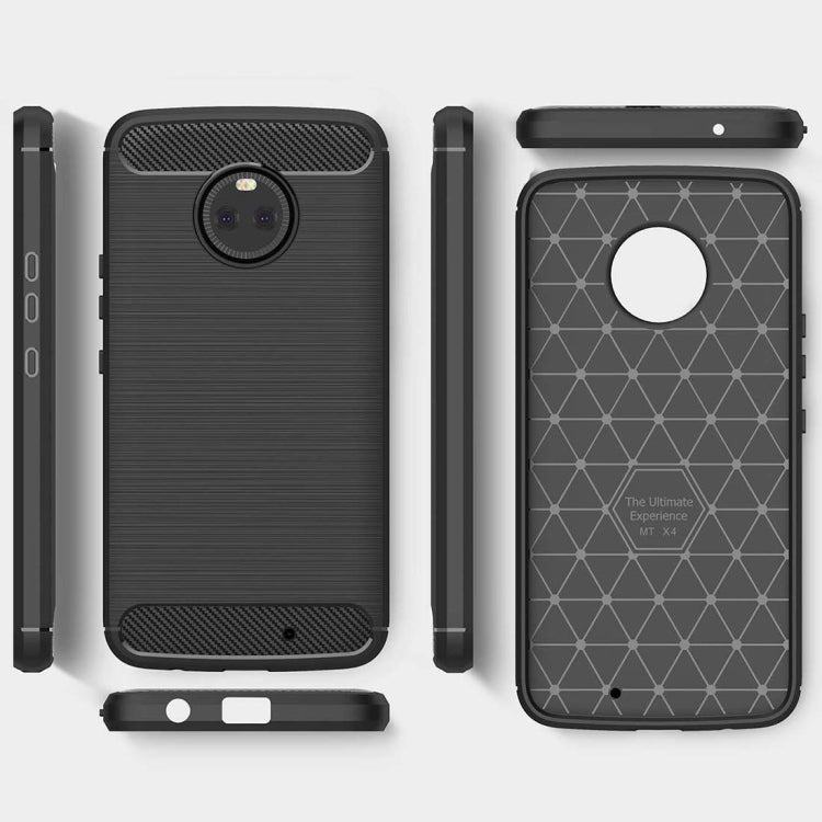 For Motorola Moto X4 Brushed Texture Carbon Fiber Shockproof TPU Rugged Armor Protective Case