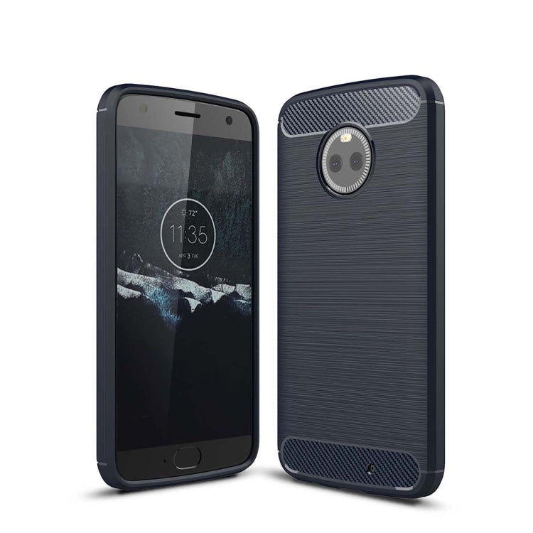 For Motorola Moto X4 Brushed Texture Carbon Fiber Shockproof TPU Rugged Armor Protective Case
