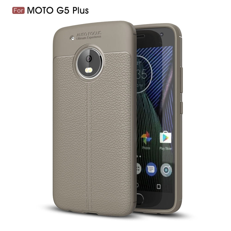 For Motorola Moto G5 Plus Litchi Texture TPU Protective Back Cover Case