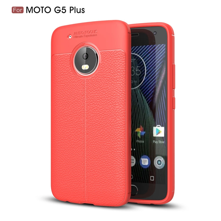 For Motorola Moto G5 Plus Litchi Texture TPU Protective Back Cover Case