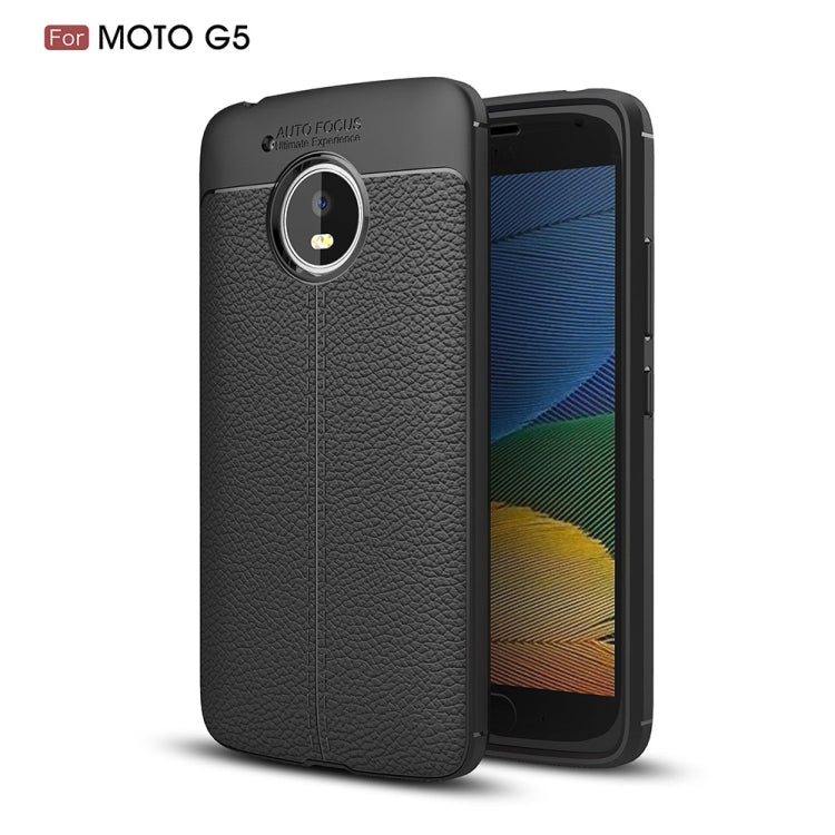 For Motorola Moto G5 Litchi Texture TPU Protective Back Cover Case