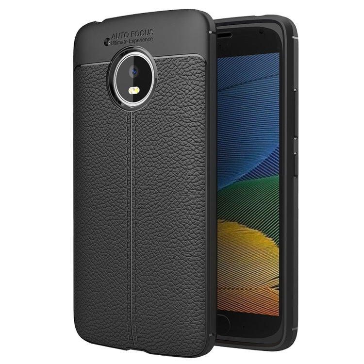For Motorola Moto G5 Litchi Texture TPU Protective Back Cover Case