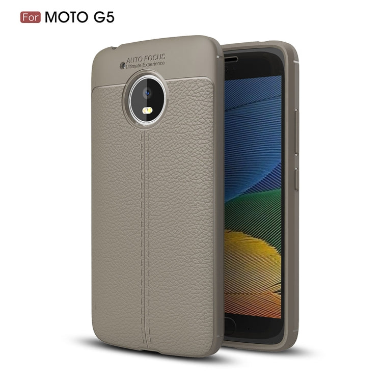 For Motorola Moto G5 Litchi Texture TPU Protective Back Cover Case