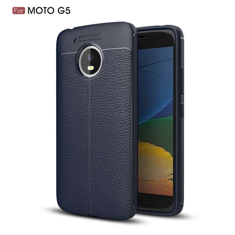 For Motorola Moto G5 Litchi Texture TPU Protective Back Cover Case