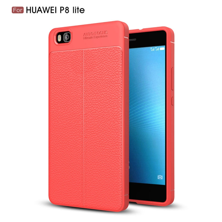 For Huawei P8 Lite Litchi Texture TPU Protective Back Cover Case