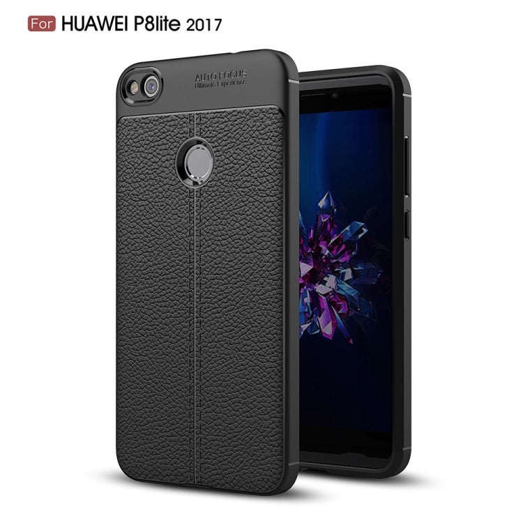 For Huawei P8 Lite (2017) Litchi Texture TPU Protective Back Cover Case