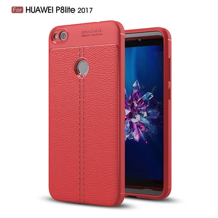 For Huawei P8 Lite (2017) Litchi Texture TPU Protective Back Cover Case