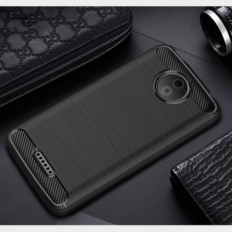 For Motorola Moto C Brushed Texture Carbon Fiber Shockproof TPU Rugged Armor Protective Case