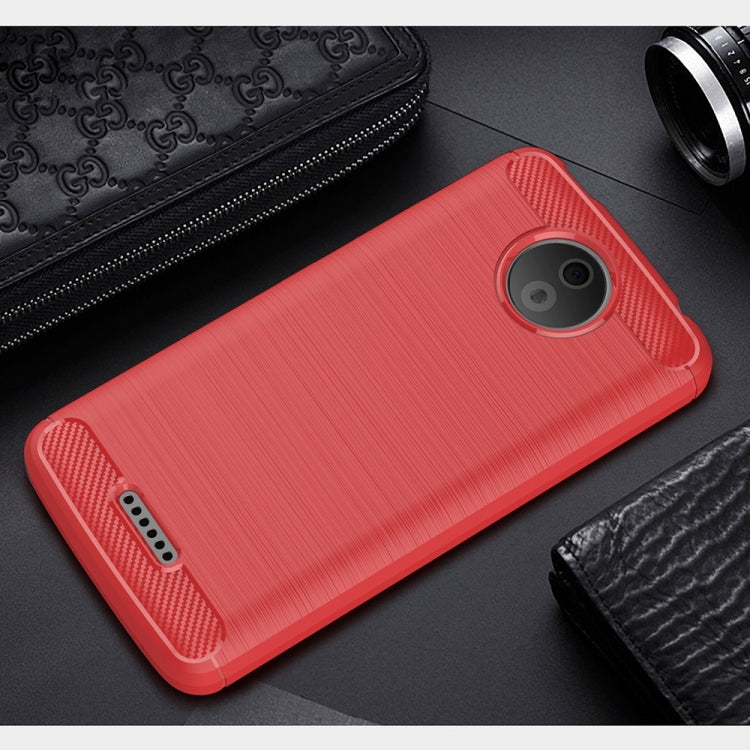 For Motorola Moto C Brushed Texture Carbon Fiber Shockproof TPU Rugged Armor Protective Case