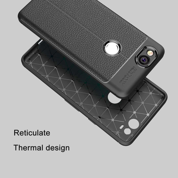 For Google Pixel 2 Litchi Texture Full Coverage TPU Protective Back Cover Case
