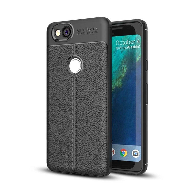 For Google Pixel 2 Litchi Texture Full Coverage TPU Protective Back Cover Case
