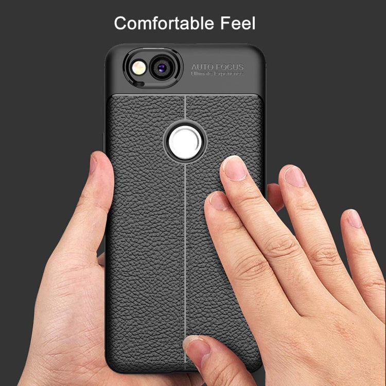 For Google Pixel 2 Litchi Texture Full Coverage TPU Protective Back Cover Case