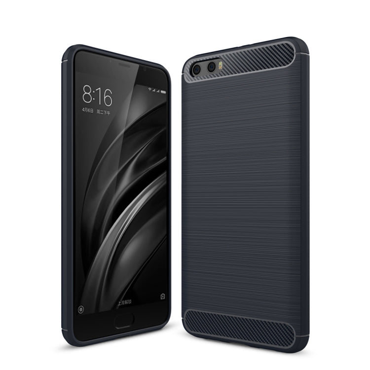 For Xiaomi  Mi 6 Plus Brushed Texture Carbon Fiber Shockproof TPU Rugged Armor Protective Case
