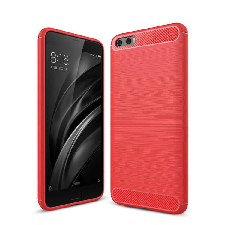 For Xiaomi  Mi 6 Plus Brushed Texture Carbon Fiber Shockproof TPU Rugged Armor Protective Case
