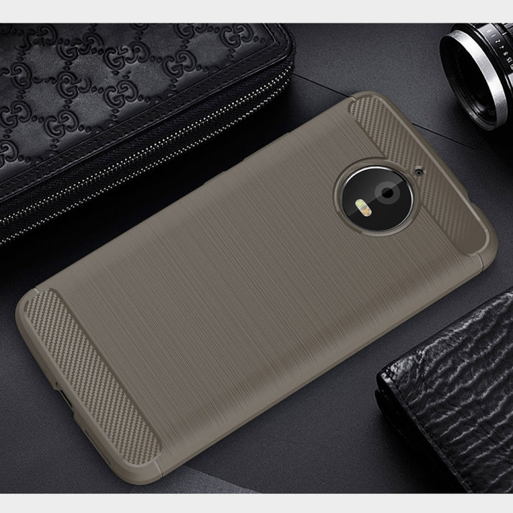 For Motorola Moto E4 Plus (EU Version) Brushed Texture Carbon Fiber Shockproof TPU Rugged Armor Protective Case