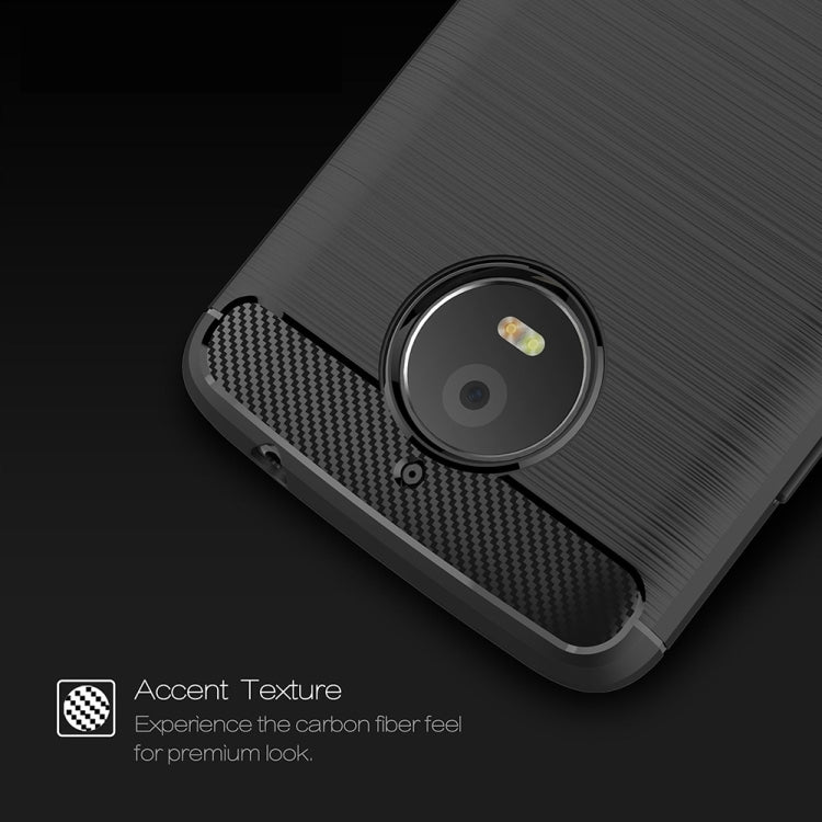 For Motorola Moto E4 Plus (EU Version) Brushed Texture Carbon Fiber Shockproof TPU Rugged Armor Protective Case