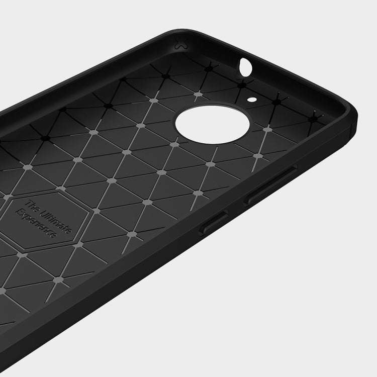 For Motorola Moto E4 (EU Version) Brushed Texture Carbon Fiber Shockproof TPU Rugged Armor Protective Case
