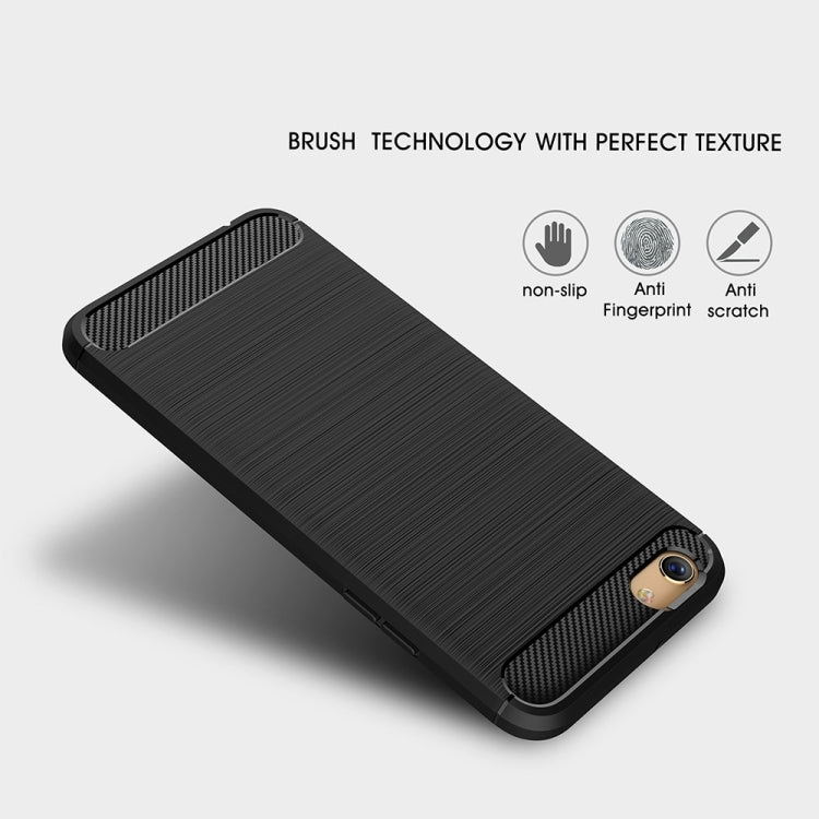 For OPPO  F3 Brushed Texture Carbon Fiber Shockproof TPU Rugged Armor Protective Case