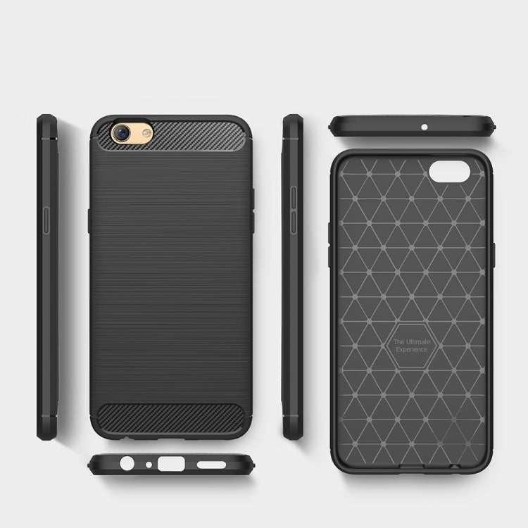 For OPPO  F3 Brushed Texture Carbon Fiber Shockproof TPU Rugged Armor Protective Case
