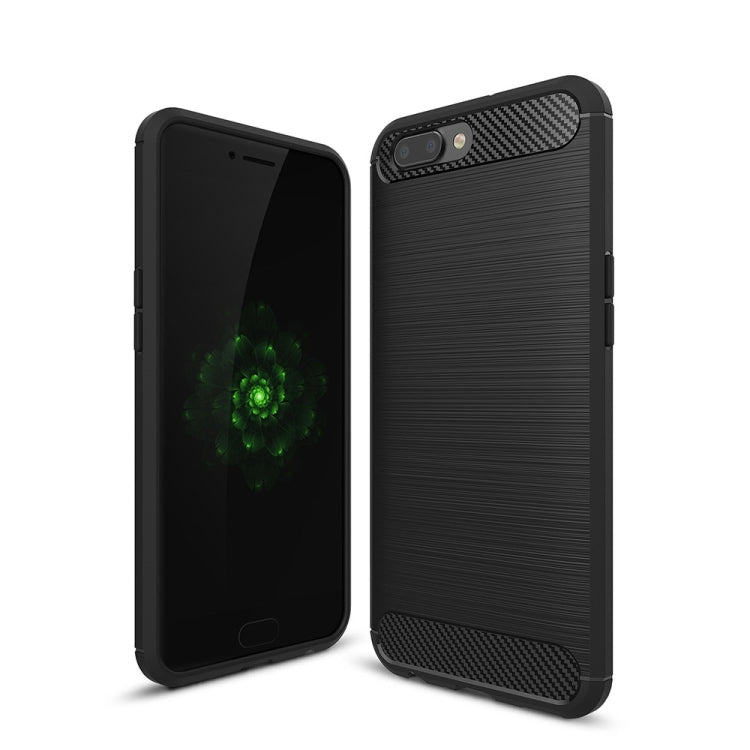 For OPPO  R11 Plus Brushed Texture Carbon Fiber Shockproof TPU Rugged Armor Protective Case