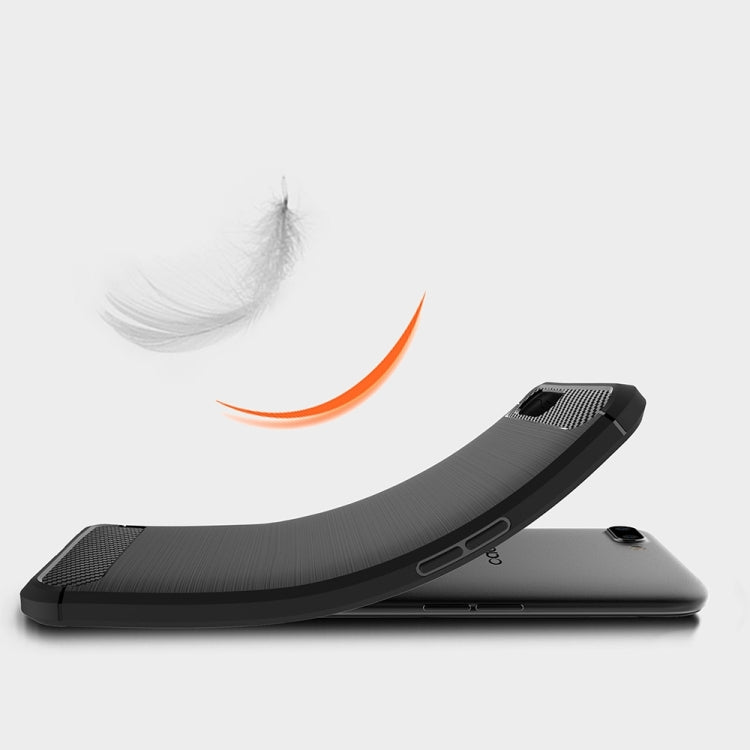 For OPPO  R11 Plus Brushed Texture Carbon Fiber Shockproof TPU Rugged Armor Protective Case