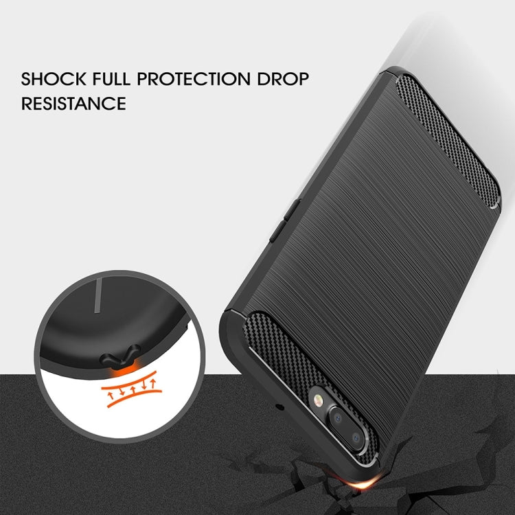 For OPPO  R11 Brushed Texture Carbon Fiber Shockproof TPU Rugged Armor Protective Case