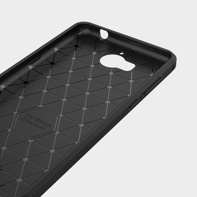 For Huawei Y5 (2017) Brushed Texture Carbon Fiber Shockproof TPU Rugged Armor Protective Case