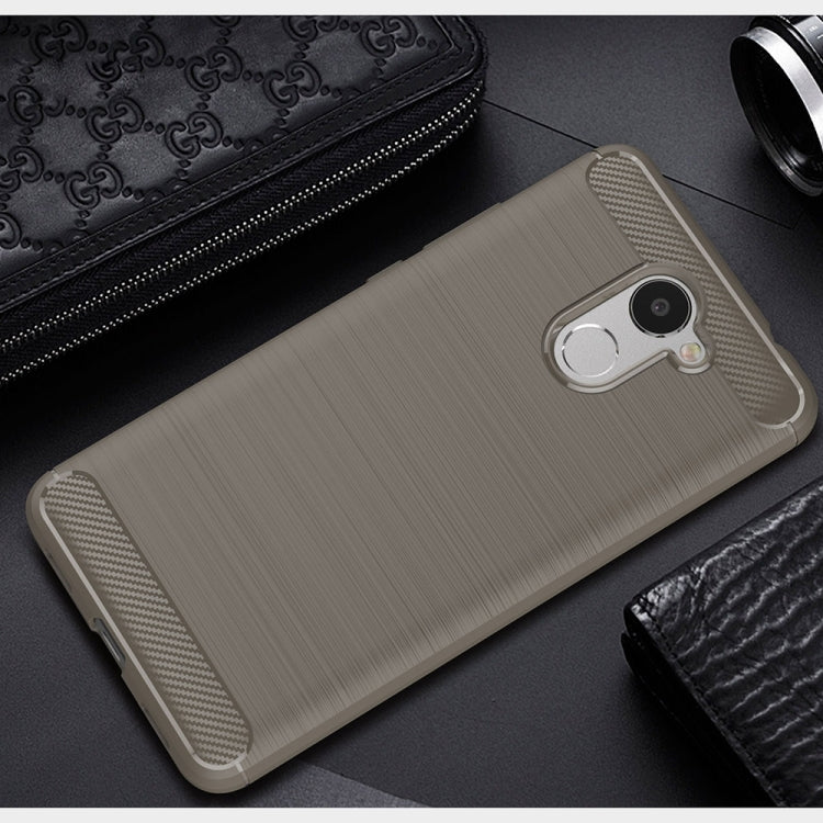 For Huawei Enjoy 7 Plus Brushed Texture Carbon Fiber Shockproof TPU Rugged Armor Protective Case