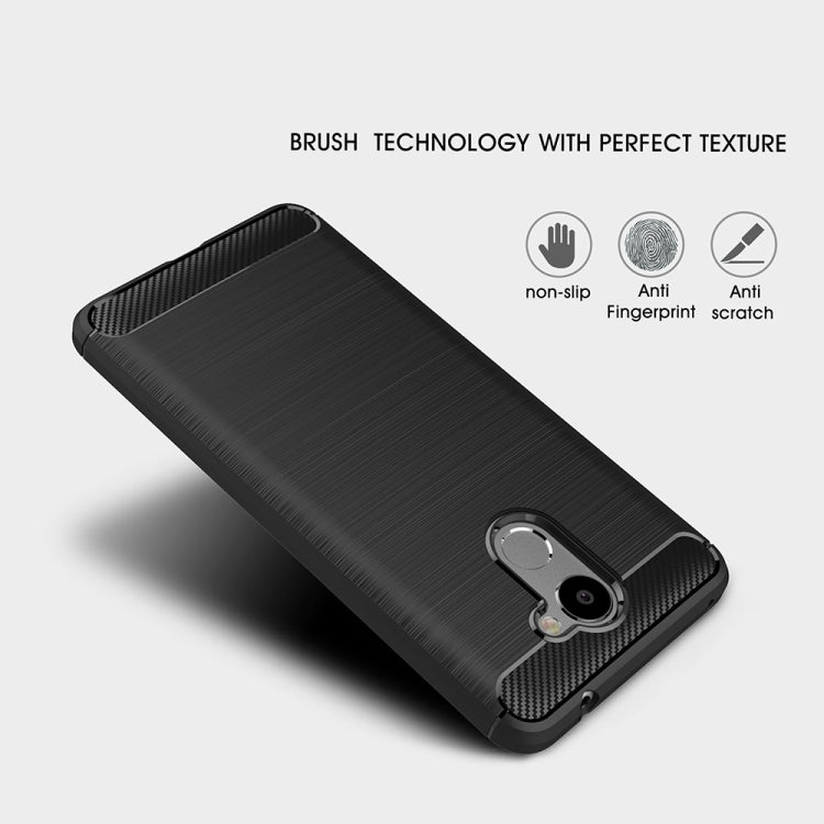 For Huawei Enjoy 7 Plus Brushed Texture Carbon Fiber Shockproof TPU Rugged Armor Protective Case
