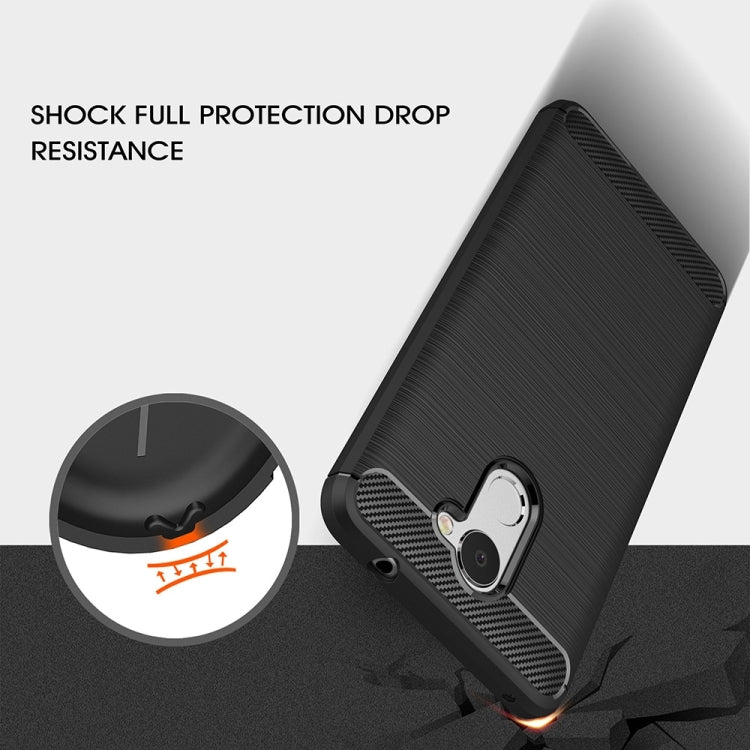 For Huawei Enjoy 7 Plus Brushed Texture Carbon Fiber Shockproof TPU Rugged Armor Protective Case