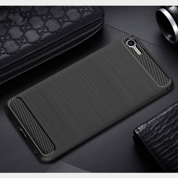 For Meizu  Meilan E2 Brushed Texture Carbon Fiber Shockproof TPU Rugged Armor Protective Case