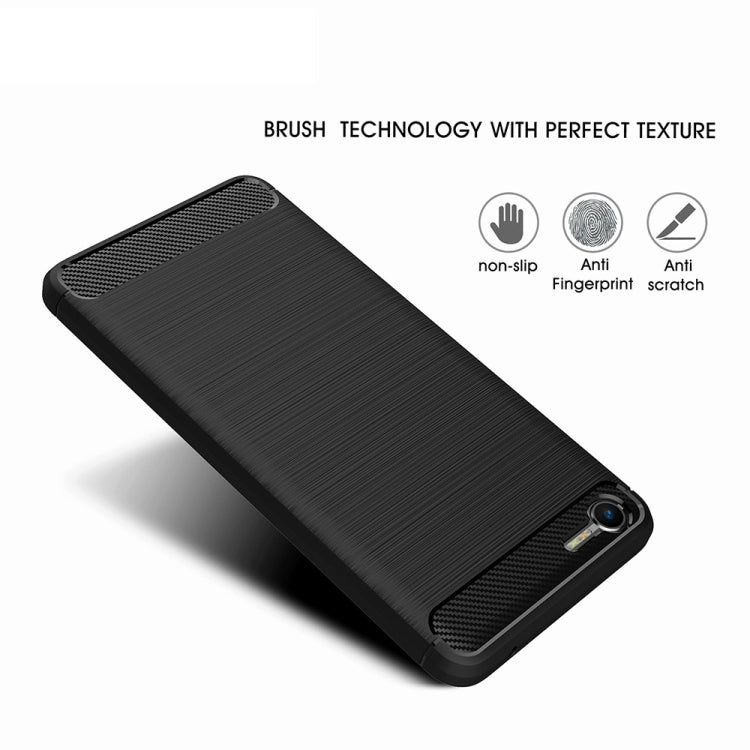 For Meizu  Meilan E2 Brushed Texture Carbon Fiber Shockproof TPU Rugged Armor Protective Case