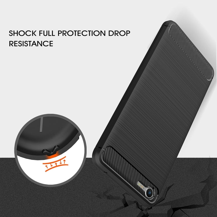 For Meizu  Meilan E2 Brushed Texture Carbon Fiber Shockproof TPU Rugged Armor Protective Case