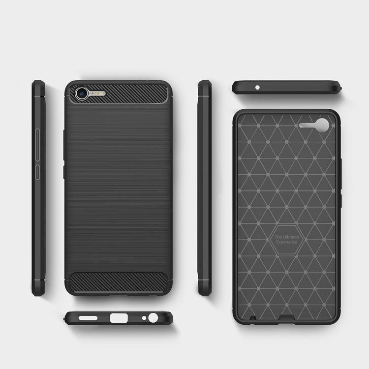 For Meizu  Meilan E2 Brushed Texture Carbon Fiber Shockproof TPU Rugged Armor Protective Case