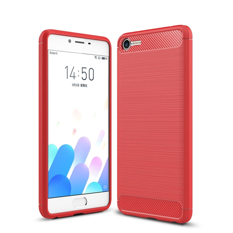 For Meizu  Meilan E2 Brushed Texture Carbon Fiber Shockproof TPU Rugged Armor Protective Case