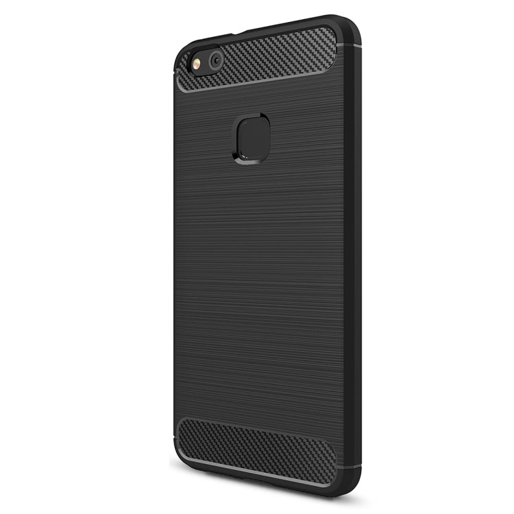For Huawei P10 Lite Brushed Carbon Fiber Texture Shockproof TPU Protective Cover Case
