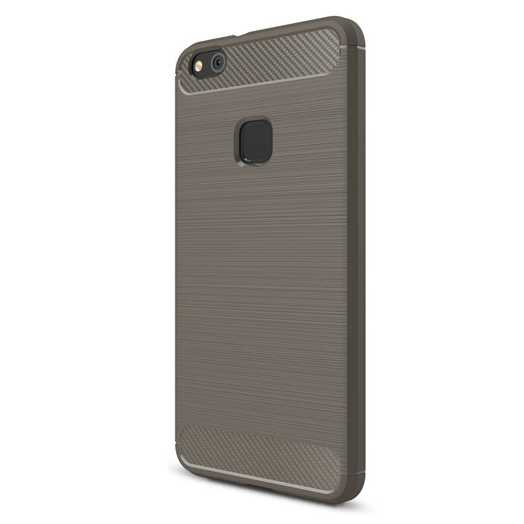 For Huawei P10 Lite Brushed Carbon Fiber Texture Shockproof TPU Protective Cover Case