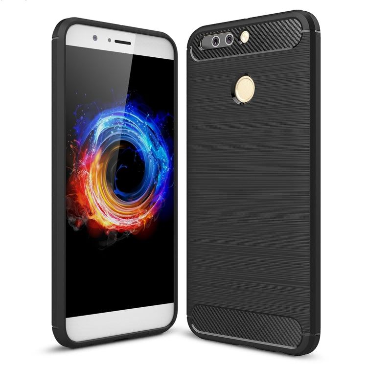 For Huawei  Honor V9 Brushed Carbon Fiber Texture Shockproof TPU Protective Cover Case